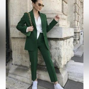 ZARA FITTED TAILORED APPLE GREEN BLAZER
